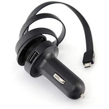 Platinet car charger rolling cable 2.4a microusb