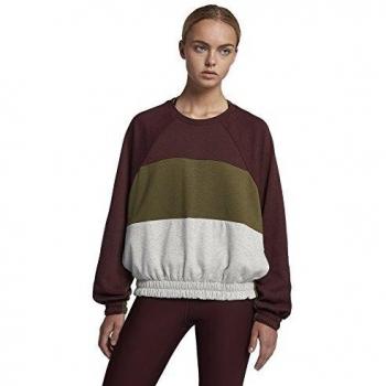 Nike W Hrly Dolman FLC Crew T-Shirt à Manches Longues, Femme L Rouge Foncé