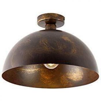 Qazqa Lampe au plafond industrielle 35 cm - Brun rouille