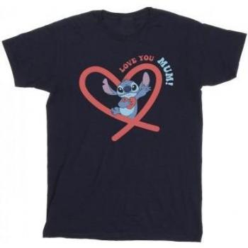 Disney Lilo & Stitch Jungen Shirt „Love You Mum“ – 5-6 Jahre – Weiß