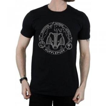 Black Hufflepuff Seal Men’s T‑Shirt