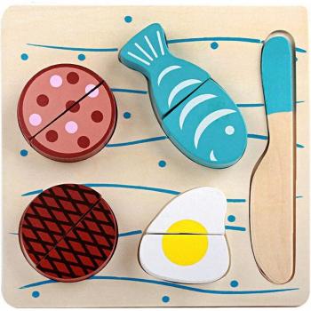Kid's Wooden Fruit & Veggie Cutting Puzzle Set