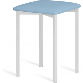 Taburete Azul Portus 45 cm con Estructura Blanca