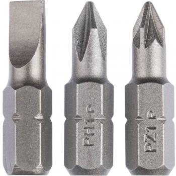 Bosch Accessories 3-teiliges Schrauberbit-Set mit Schlitz, Kreuzschlitz Phillips und Kreuzschlitz Pozidriv