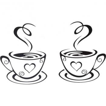 Mug Café Noir Autocollant Art Mural