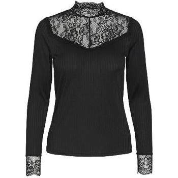 Yas Y.A.S - Top manches longues en dentelle - Noir