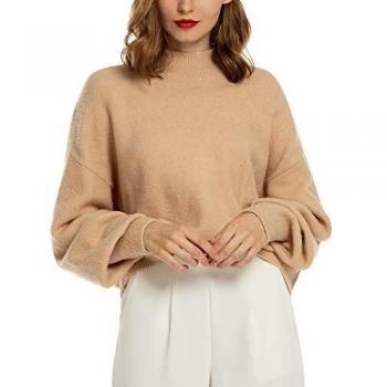 Chandail chaud en tricot oversize femme couleur beige