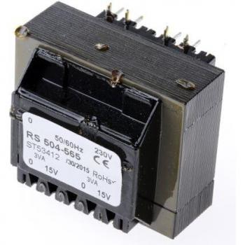Transformador de Placa 15V AC Doble Salida 6VA