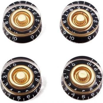 Accessoires de vitesse guitare électrique – boutons en acrylique Noir & Or