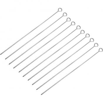 Aiguilles à barbecue 30 cm en inox - 10 pièces