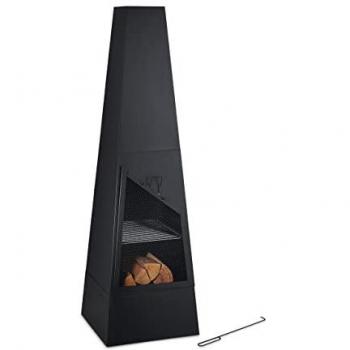 Grill et chauffage de terrasse en acier noir