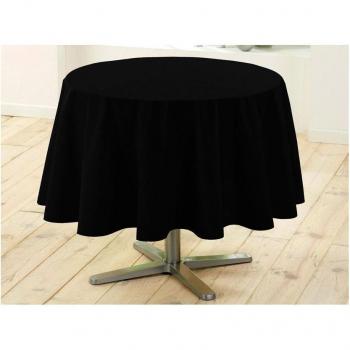 Nappe ronde unie diamètre 180 cm ESSENTIEL noir