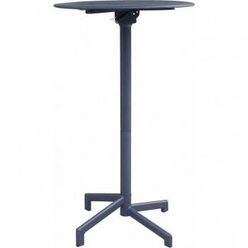 Tavolo Alto Vega Ø60 cm in Acciaio Grigio Scuro