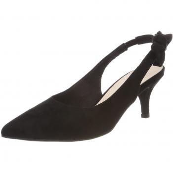 Bianco Bow Slingback Pump, Sandalias con Correa de Tobillo para Mujer, Negro