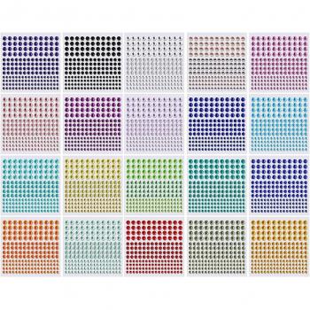 Pack de 20 Hojas de Gemas Coloridas para Manualidades