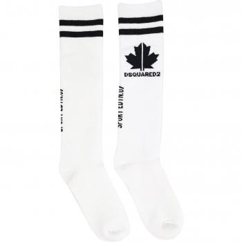 DSQUARED2 Kids White Socks Size 3 Unisex
