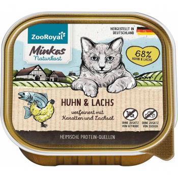 ZooRoyal Minkas Naturkost Huhn und Lachs mit Karotten 100g