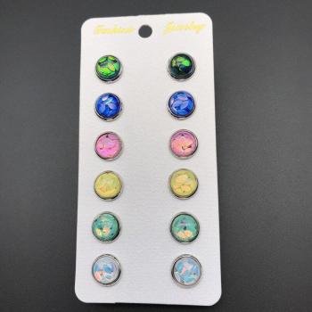 Pendientes de Plata con Diseño de Luna y Estrellas - 12 Pares