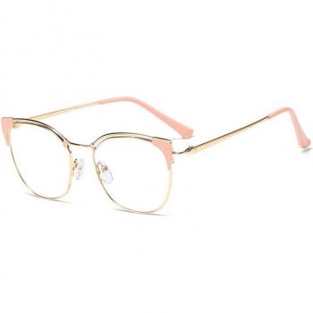 Goldene Metallbrille im Retro-Stil für Damen