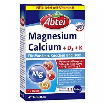Abtei Magnesium Calcium + D3 + K (42 Tabletten)