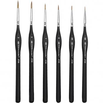 Miniature Painting Brush Set - 6 Wolf Hair Brushes