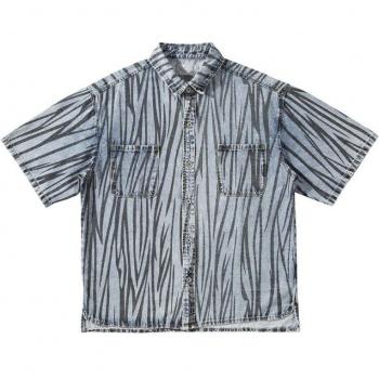 Men's Summer Zebra Denim Shirt