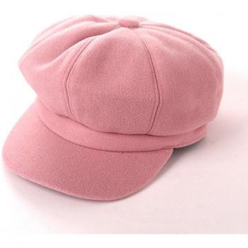 Chapeau octogonal couleur unie pour femmes - automne hiver, style littéraire