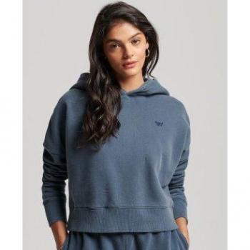 Sudadera Corta con Capucha Superdry en Azul para Mujer (XL)