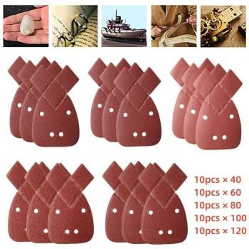 Black & Decker 50-Piece Palm Sander Mouse Sanding Pads – Dual Grain 40/60 (80100120)