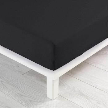 Drap housse 2 personnes 140 x 190 cm jersey uni jersy Charbon