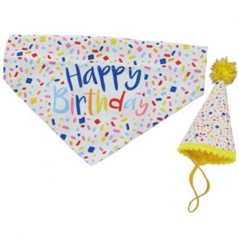 Festive Sprinkle Cap with Bandana Set (Medium/Large)