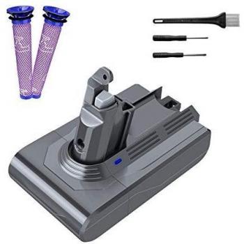 BATTARIE GLOSSE 4600 mAh E FILTER DI RICAMBIO PER DYSON V6‑DC58‑DC59‑DC61‑DC62‑DC72‑DC74 SV03‑SV04‑SV05‑SV06‑SV07‑SV09