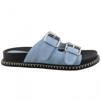 TOM TAILOR Flache Damenpantoletten, Jeans-Design, Gr. 41