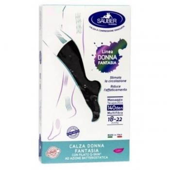 Calza Donna Fantasia 140 Pop Geranio Nero Tg.S-M