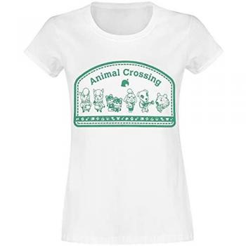 Animal Crossing Damen T-Shirt Girly Weiß L 100% Baumwolle Jersey