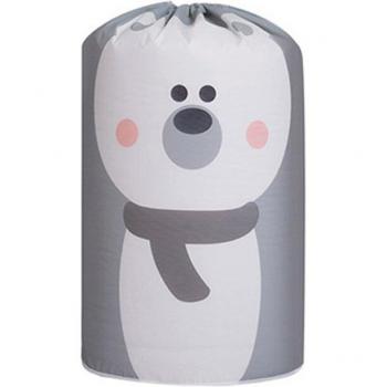 Cotton Blanket Storage Bag with Bear Design