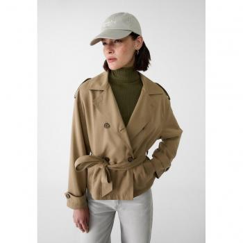 Stradivarius XS Khaki Short Trench with Belt