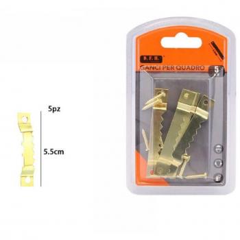 Ganci per Quadri Dorati 5 Pezzi 5,5 cm