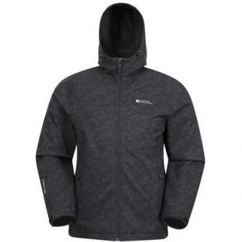 Herren Showerproof Softshelljacke Exodus von Mountain Warehouse (Schwarz) 2XS