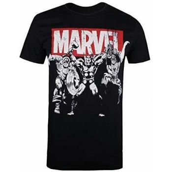 Black Marvel Trio Heroes Shirt – 2XL, Men’s Cotton