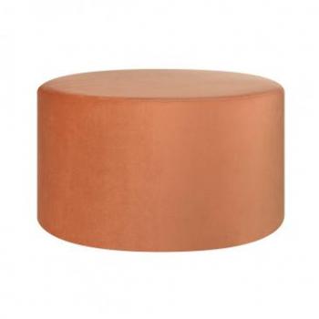 Pouf Cylindrique Velours Orange