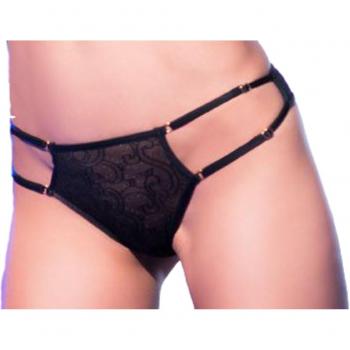 Chilirose String Noir CR4130 - Taille : L/XL - 40/42