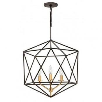 Lampadario Industrial Nordico Astrid Metallo Bronzo Opaco 3 Luci E14