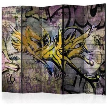 5-teiliges Paravent - Beeindruckendes Graffiti II