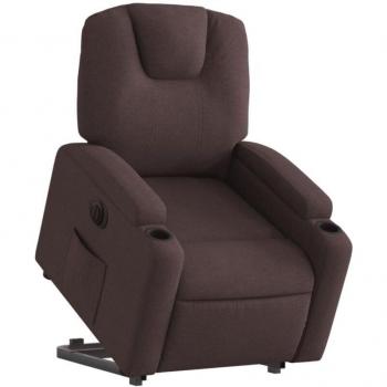 Fauteuil TV Confort Électrique en Tissu Marron Foncé DEC028409