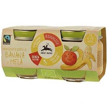 Bio-Babynahrung Banane-Apfel Alce Nero 2x80g