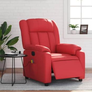 Fauteuil relaxant électro‑massage à inclinaison rouge – vidaXL