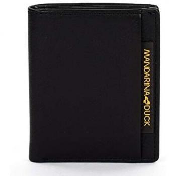 Portafoglio uomo piccolo in pelle Mandarina Duck Dual UDP04 Nero