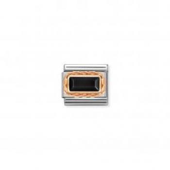 Nomination Classic Rose Gold Baguette Black Agate Charm