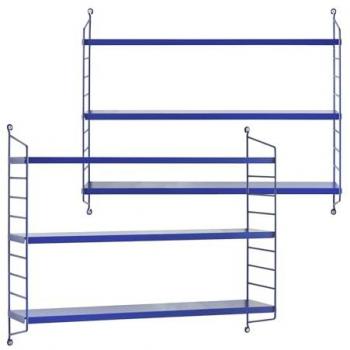 Juego de 2 estanterías de pared Strängnäs acero 50x60x15 cm - Azul